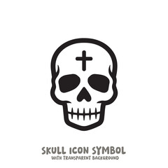 Skull Icon Symbol Vector Illustration in Black and White