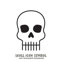 Skull Icon Symbol Vector Illustration in Black and White