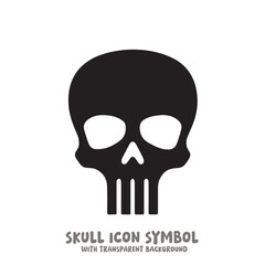 Skull Icon Symbol Vector Illustration in Black and White