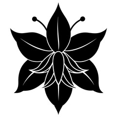 Black Silhouette Vector of Fuchsia Flower Isolated on White Background
Fuchsia Flower Silhouette Vector
Minimalist Fuchsia Flower Icon
Bold Black Floral Vector Design
