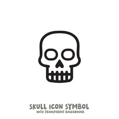 Skull Icon Symbol Vector Illustration in Black and White