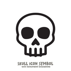 Skull Icon Symbol Vector Illustration in Black and White
