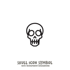 Skull Icon Symbol Vector Illustration in Black and White