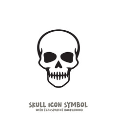 Skull Icon Symbol Vector Illustration in Black and White