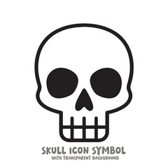 Skull Icon Symbol Vector Illustration in Black and White