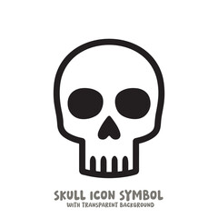 Skull Icon Symbol Vector Illustration in Black and White