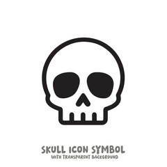 Skull Icon Symbol Vector Illustration in Black and White