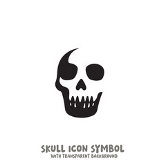 Skull Icon Symbol Vector Illustration in Black and White