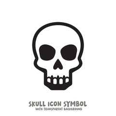 Skull Icon Symbol Vector Illustration in Black and White