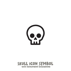 Skull Icon Symbol Vector Illustration in Black and White