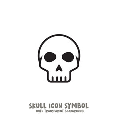 Skull Icon Symbol Vector Illustration in Black and White