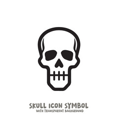 Skull Icon Symbol Vector Illustration in Black and White