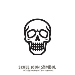 Skull Icon Symbol Vector Illustration in Black and White