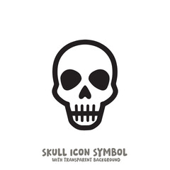 Skull Icon Symbol Vector Illustration in Black and White