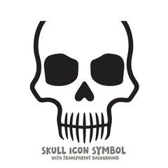 Skull Icon Symbol Vector Illustration in Black and White