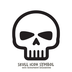 Skull Icon Symbol Vector Illustration in Black and White