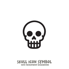 Skull Icon Symbol Vector Illustration in Black and White