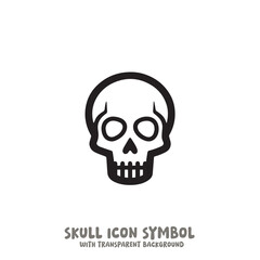 Skull Icon Symbol Vector Illustration in Black and White