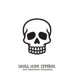 Skull Icon Symbol Vector Illustration in Black and White