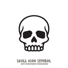 Skull Icon Symbol Vector Illustration in Black and White