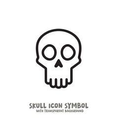 Skull Icon Symbol Vector Illustration in Black and White