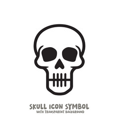 Skull Icon Symbol Vector Illustration in Black and White