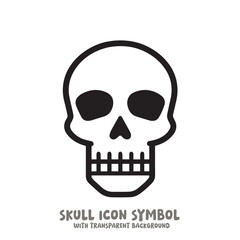 Skull Icon Symbol Vector Illustration in Black and White