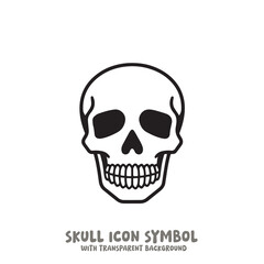 Skull Icon Symbol Vector Illustration in Black and White