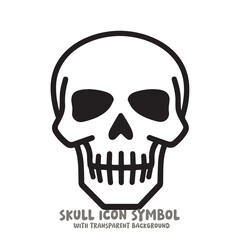 Skull Icon Symbol Vector Illustration in Black and White