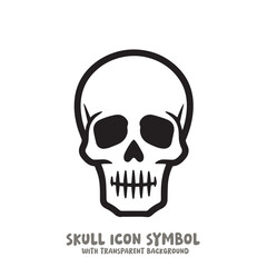 Skull Icon Symbol Vector Illustration in Black and White