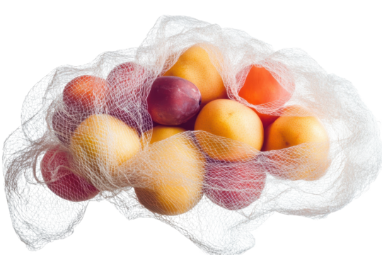 Fruit wrap net waste showcases the remnants of fruit packaging, emphasizing the need for sustainable practices in food handling, with a focus on minimizing plastic waste in daily life