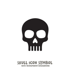 Skull Icon Symbol Vector Illustration in Black and White