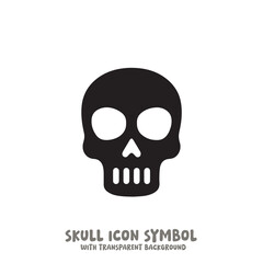 Skull Icon Symbol Vector Illustration in Black and White