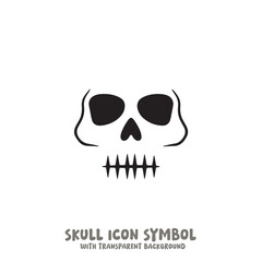 Skull Icon Symbol Vector Illustration in Black and White