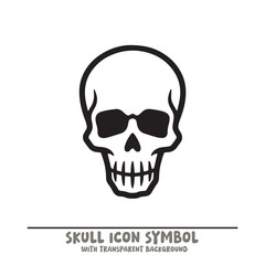 Skull Icon Symbol Vector Illustration in Black and White