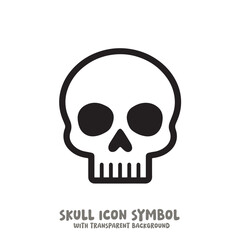 Skull Icon Symbol Vector Illustration in Black and White