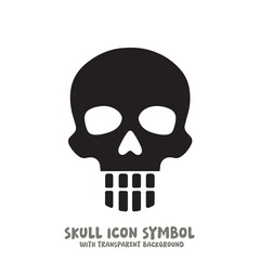 Skull Icon Symbol Vector Illustration in Black and White