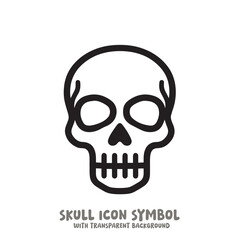 Skull Icon Symbol Vector Illustration in Black and White