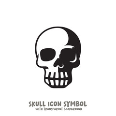 Skull Icon Symbol Vector Illustration in Black and White
