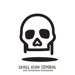 Skull Icon Symbol Vector Illustration in Black and White