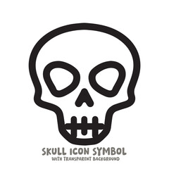 Skull Icon Symbol Vector Illustration in Black and White