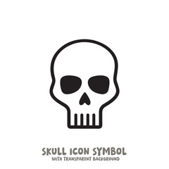 Skull Icon Symbol Vector Illustration in Black and White