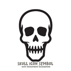 Skull Icon Symbol Vector Illustration in Black and White