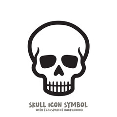 Skull Icon Symbol Vector Illustration in Black and White
