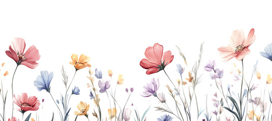 Watercolor floral design element for spring and summer cards and invitations art print graphic design  | png cutout isolated on transparent backddrop
