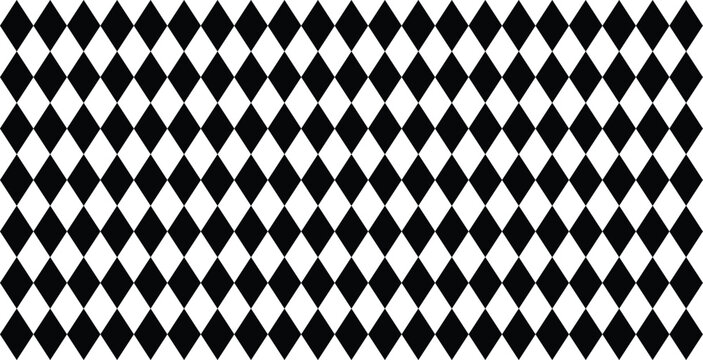 Repeating pattern of black diamonds on a white background creating a geometric design aesthetic.  Seamless diamonds pattern. Vector illustration. EPS 10