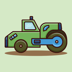 Cute colored cartoon vector illustration of a road rollers for poster, banner, cover, sticker
