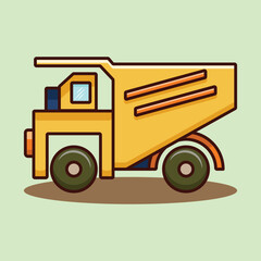 Cute colored cartoon vector illustration of a dump truck for poster, banner, cover, sticker