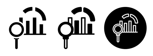 Market Analysis Icon Collection Glyph & Mixed Style