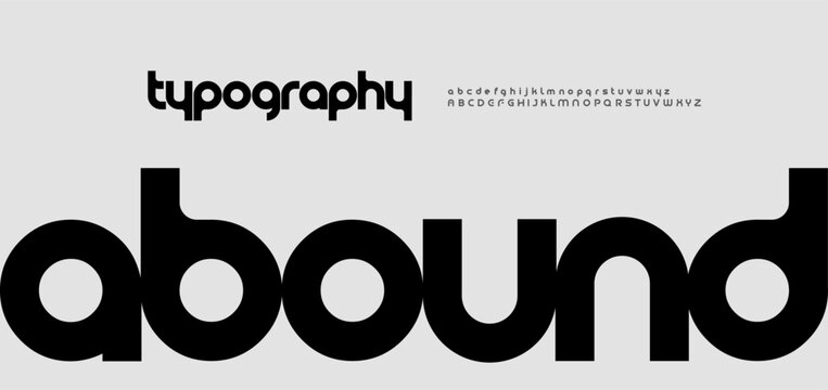 Minimal modern logo alphabet font. Typography abstract minimalist sans serif typeface technology, electronic, music, creative logos fonts. vector illustration